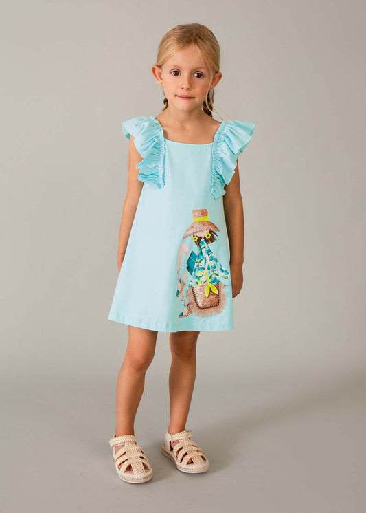 Girl's ruffled knit dress