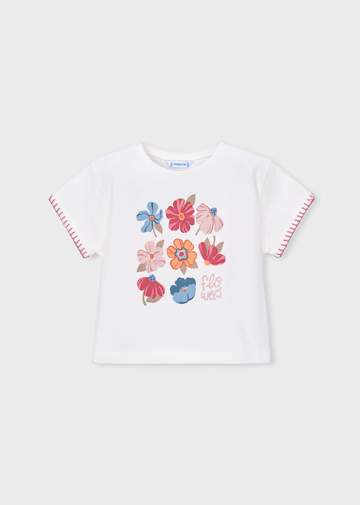 Kurzärmeliges Blumen-T-Shirt für Mädchen