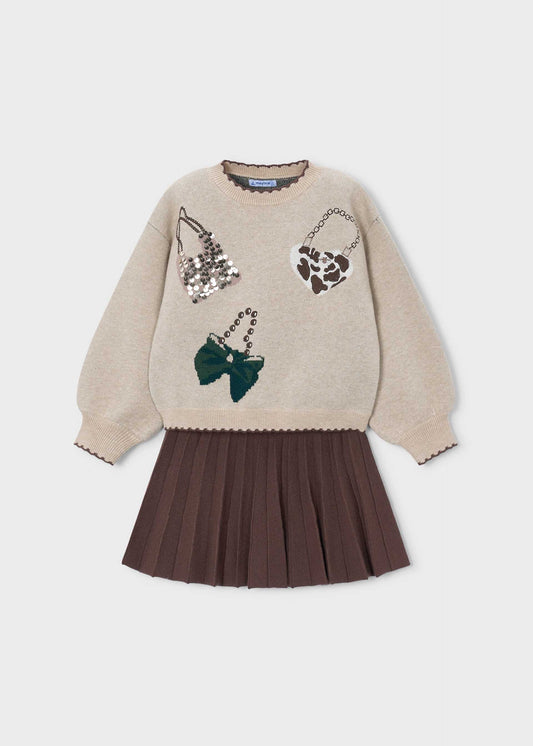 Girls' skirt and jumper set