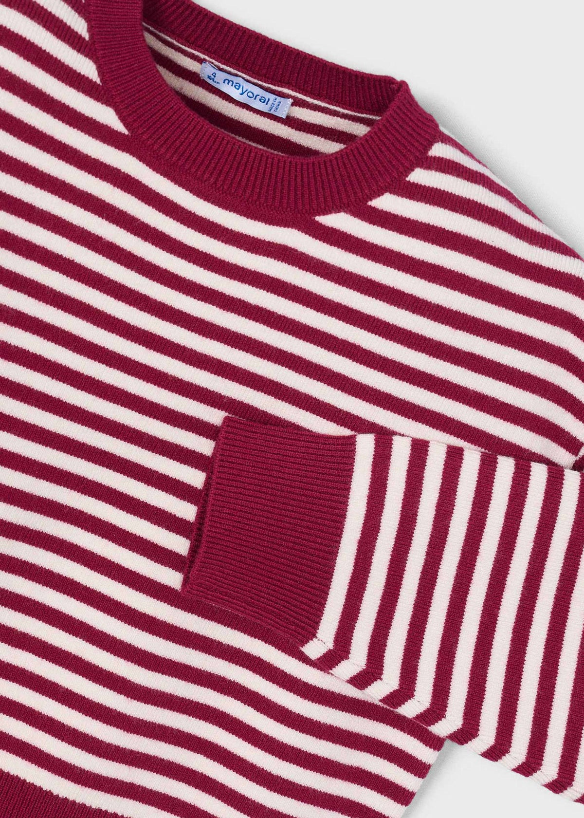 Girls' striped jumper with a scarf