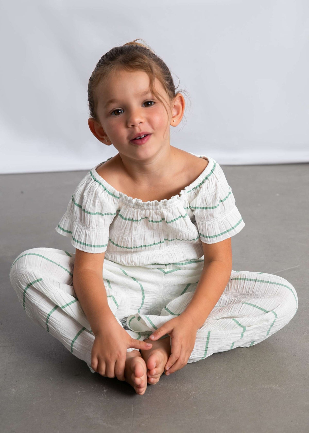 Girls' striped pants and top set