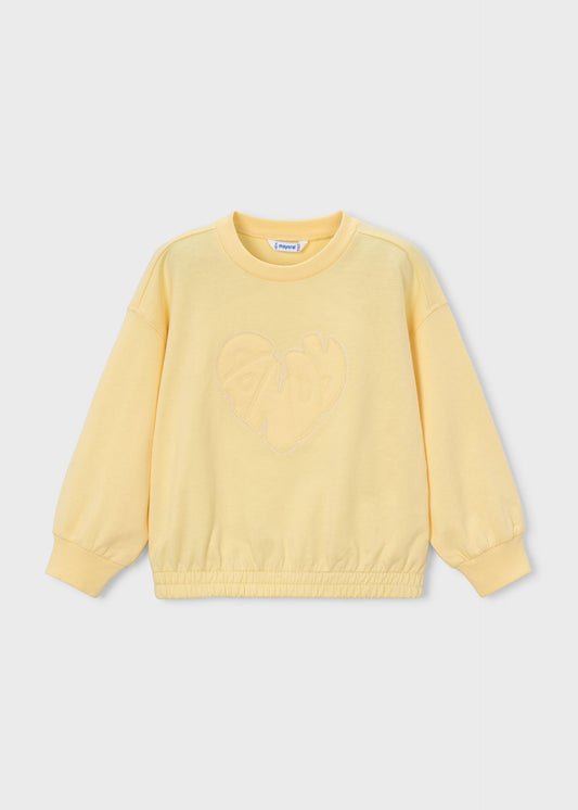 Mädchen-Sweatshirt mit gestickten Buchstaben