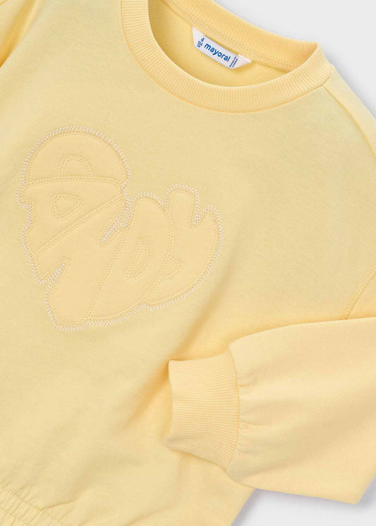Mädchen-Sweatshirt mit gestickten Buchstaben