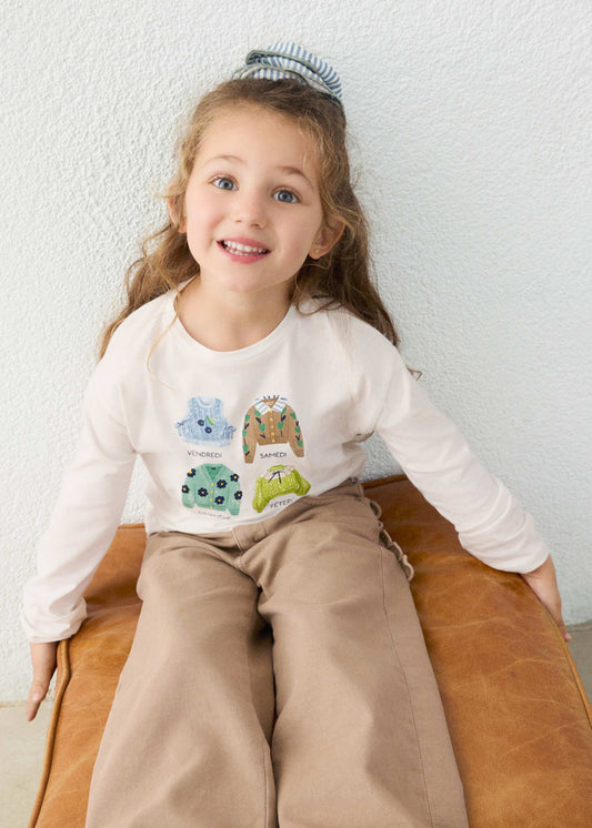 Girls' T-shirt with hair tie