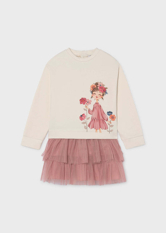 Mädchenkleid aus Tüll-Mix