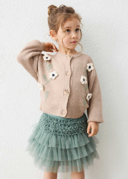 Girls' tulle ruffle skirt