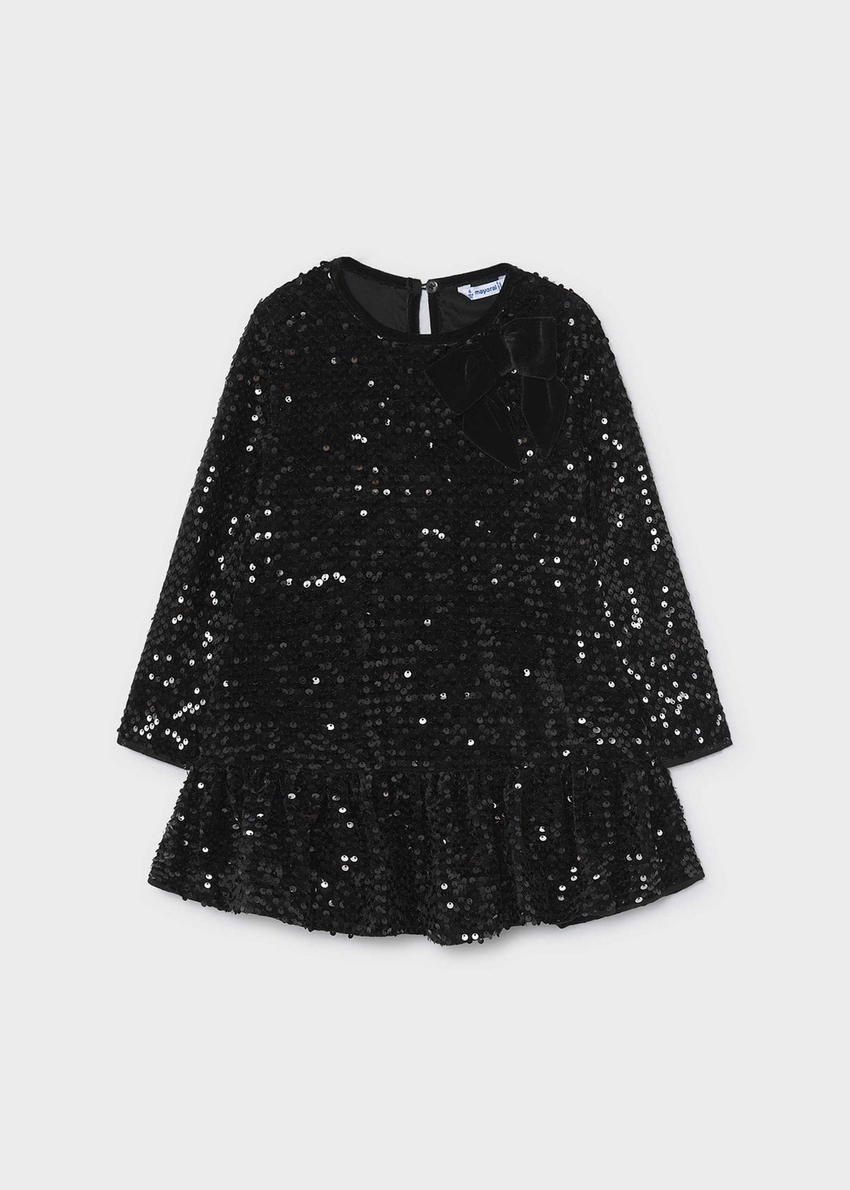 Girl Velvet sequined bow dress