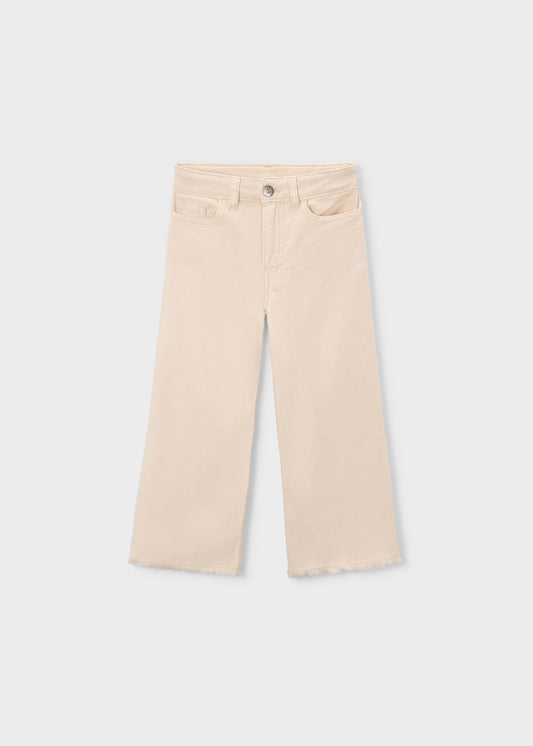 Girls wide leg twill trousers