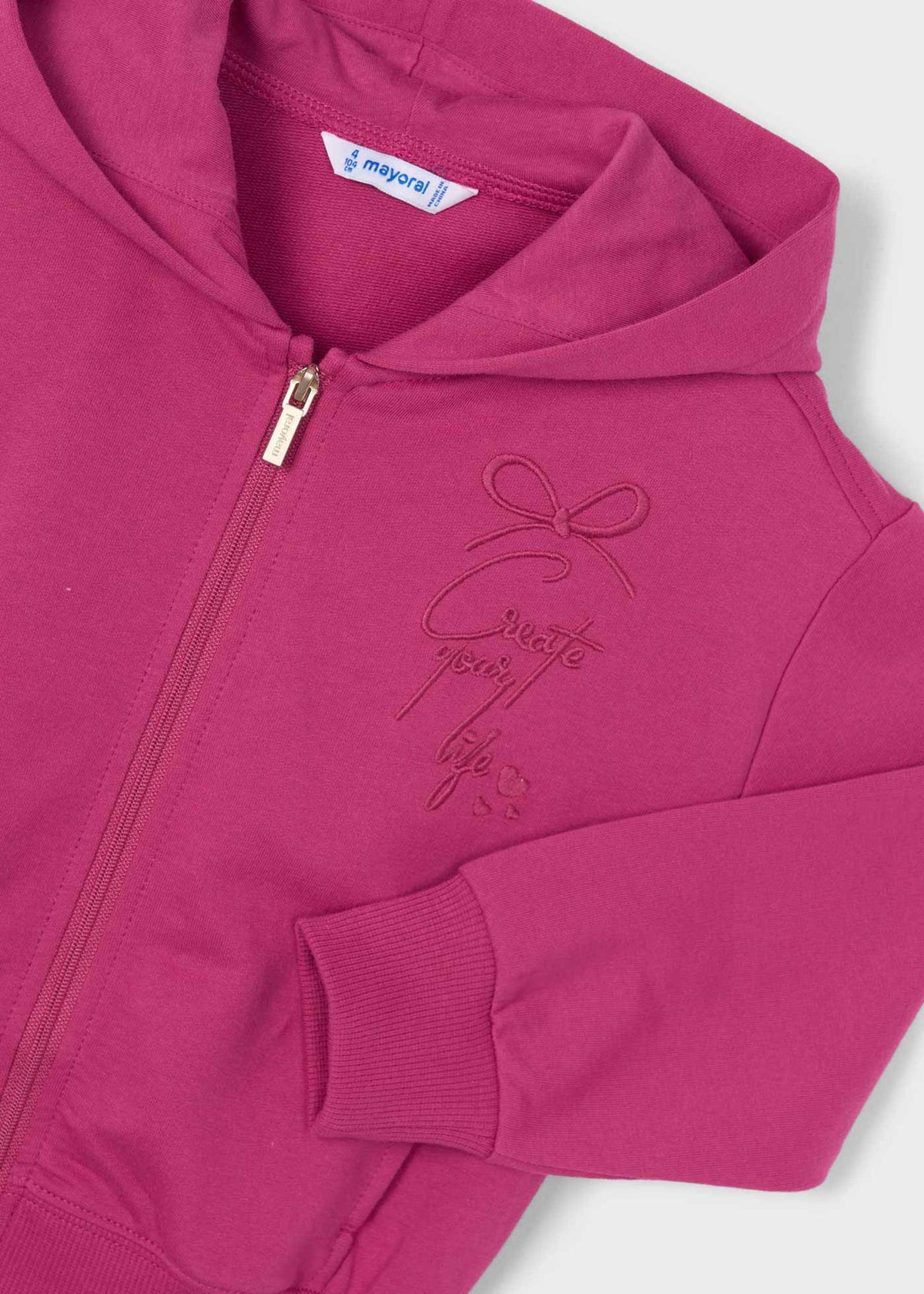 Girls' zip-up sweatshirt