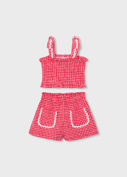Mädchen-Set mit Wabenmuster (Shorts)