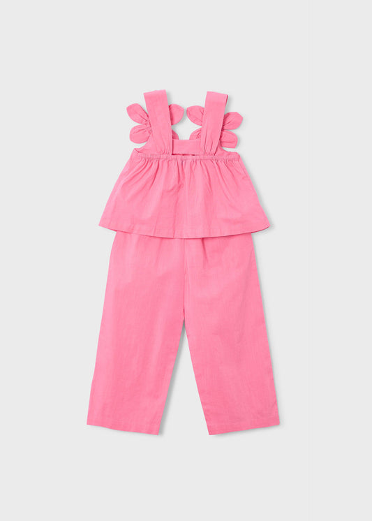 Long pants and floral blouse set for girls