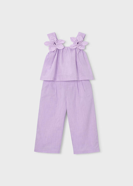 Set aus langer Hose und Blumenbluse für Mädchen