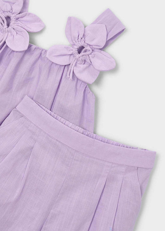 Set aus langer Hose und Blumenbluse für Mädchen