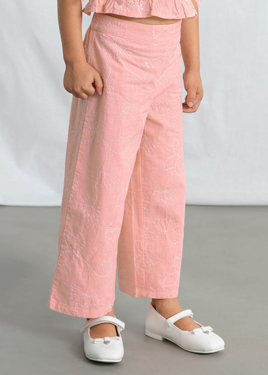Long pants and gathered top set for girls