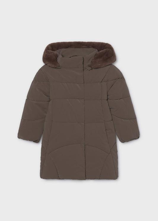 Long quilted coat for girls