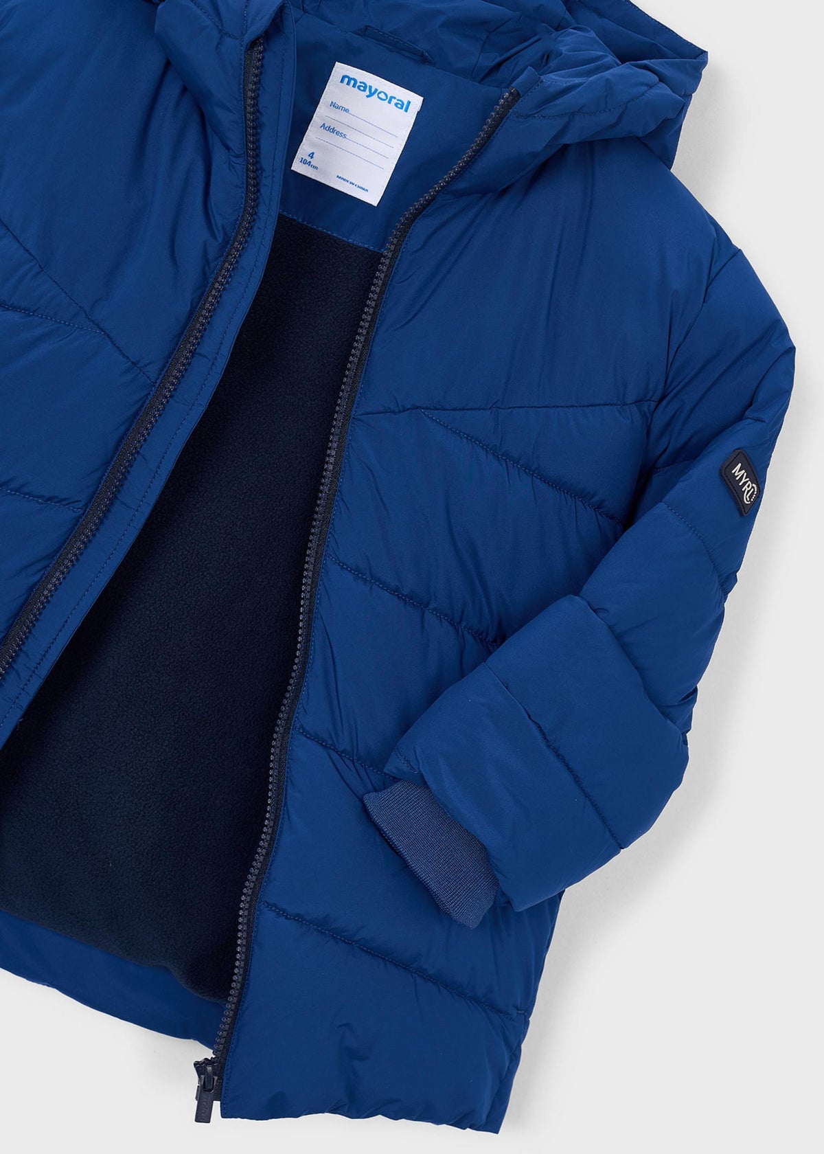 Long quilted jacket for boys