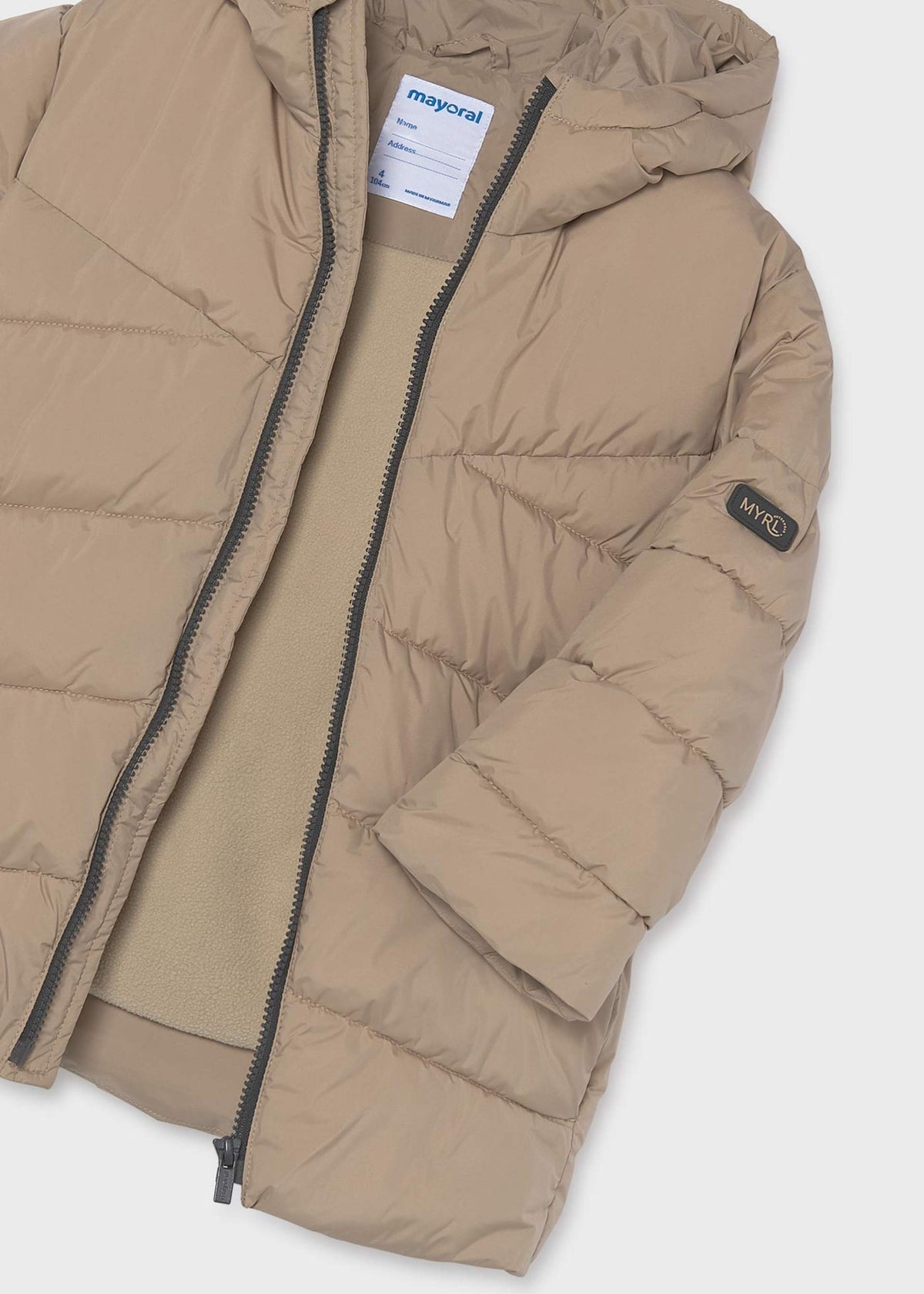 Long quilted jacket for boys