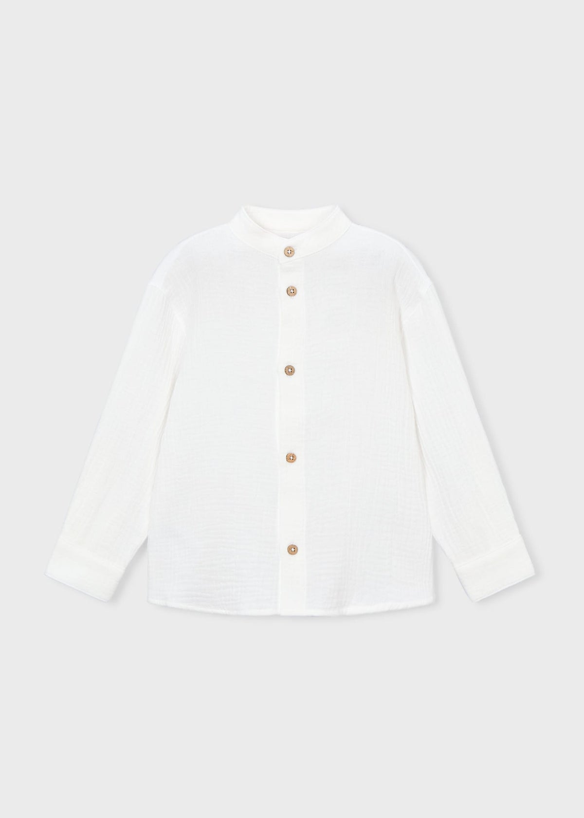 Long-sleeved bambula shirt with mandarin collar for boys