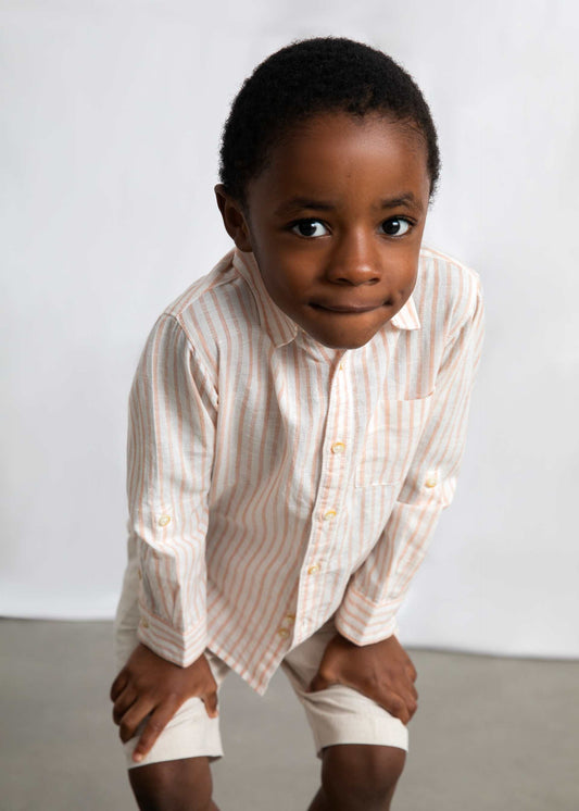 Long-sleeved linen shirt for children