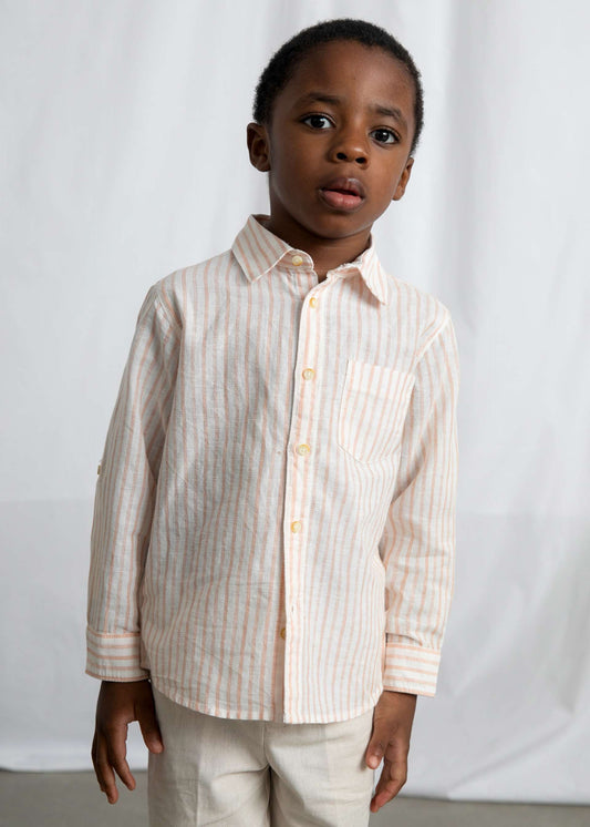 Long-sleeved linen shirt for children