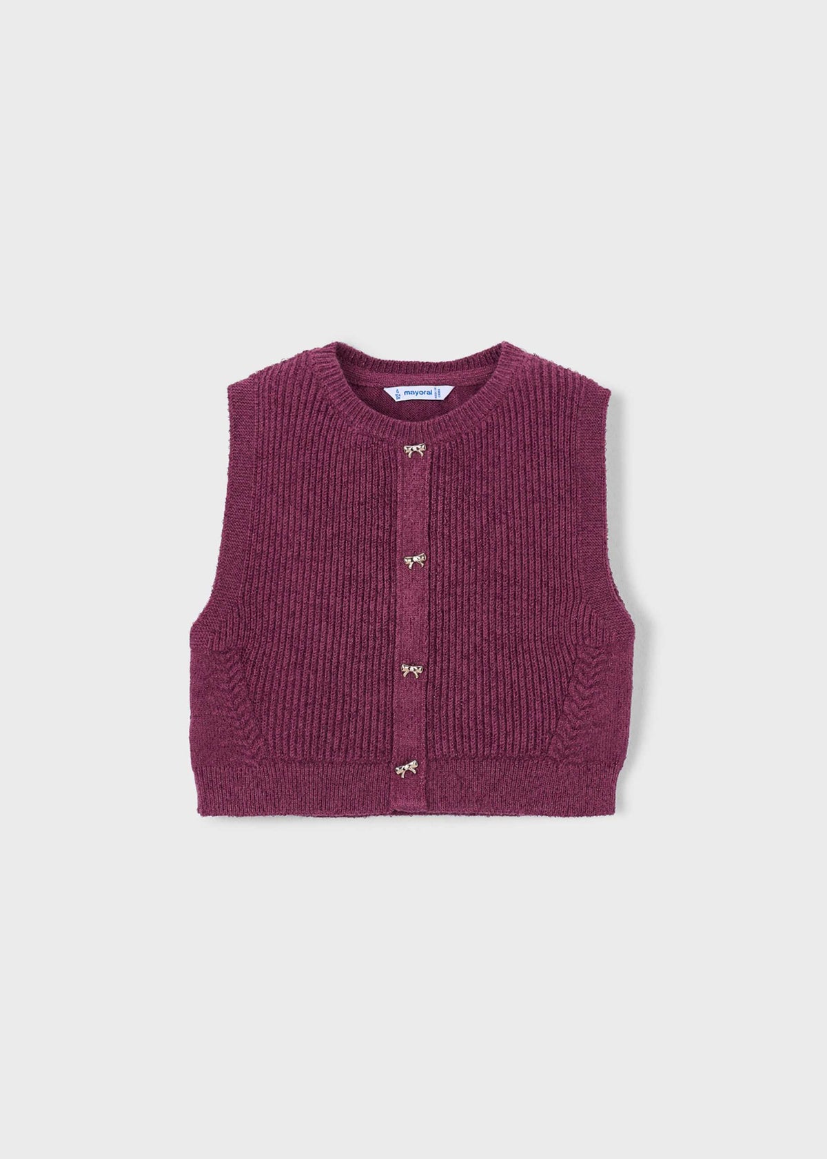 Metallic thread waistcoat for girls