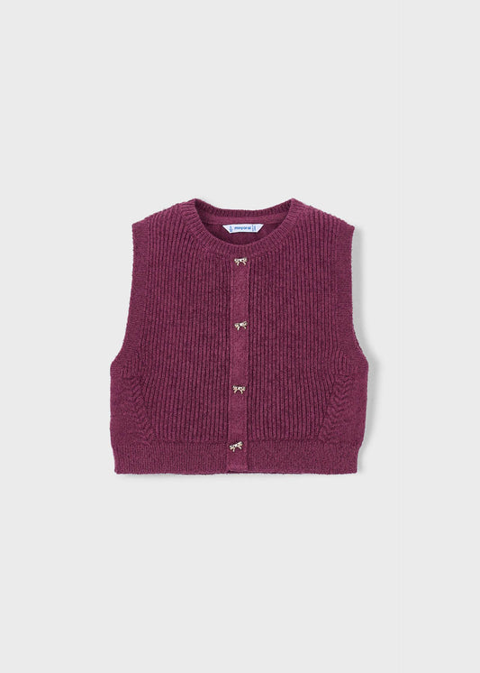 Metallic thread waistcoat for girls