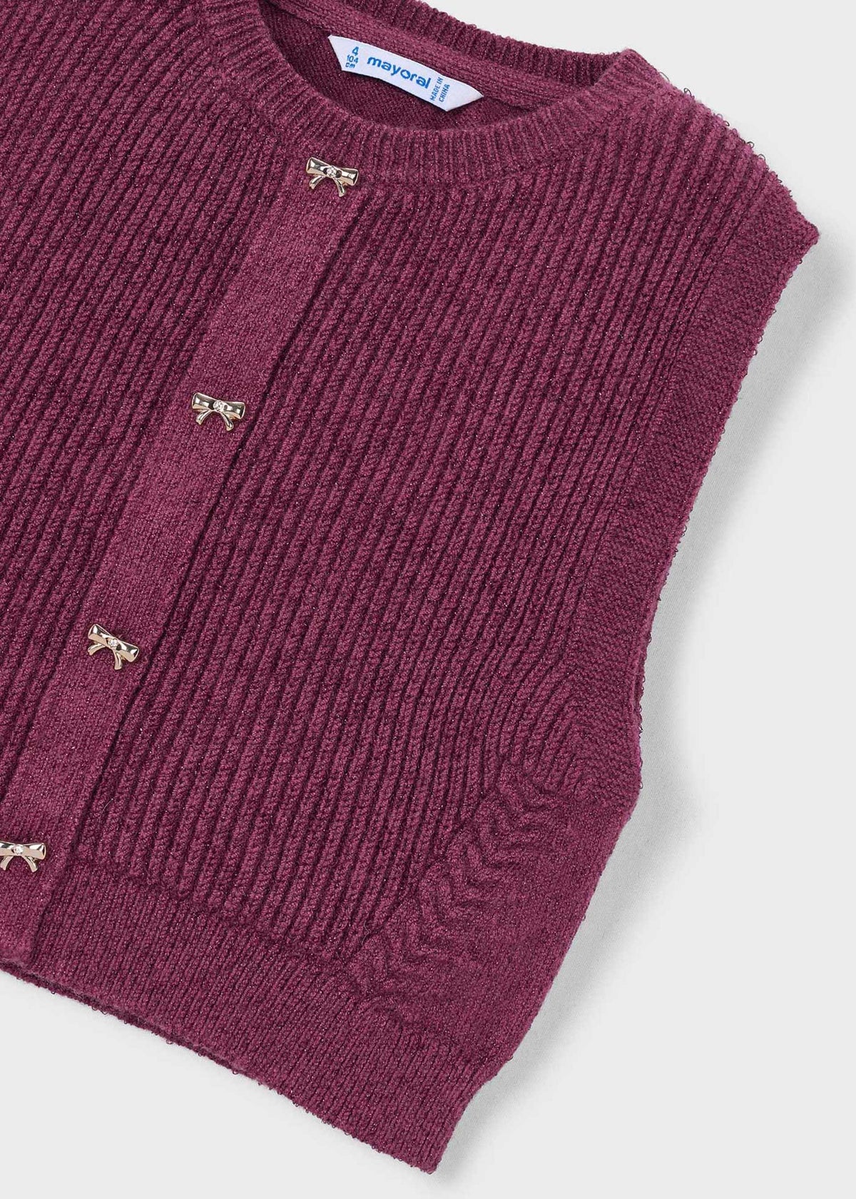 Metallic thread waistcoat for girls