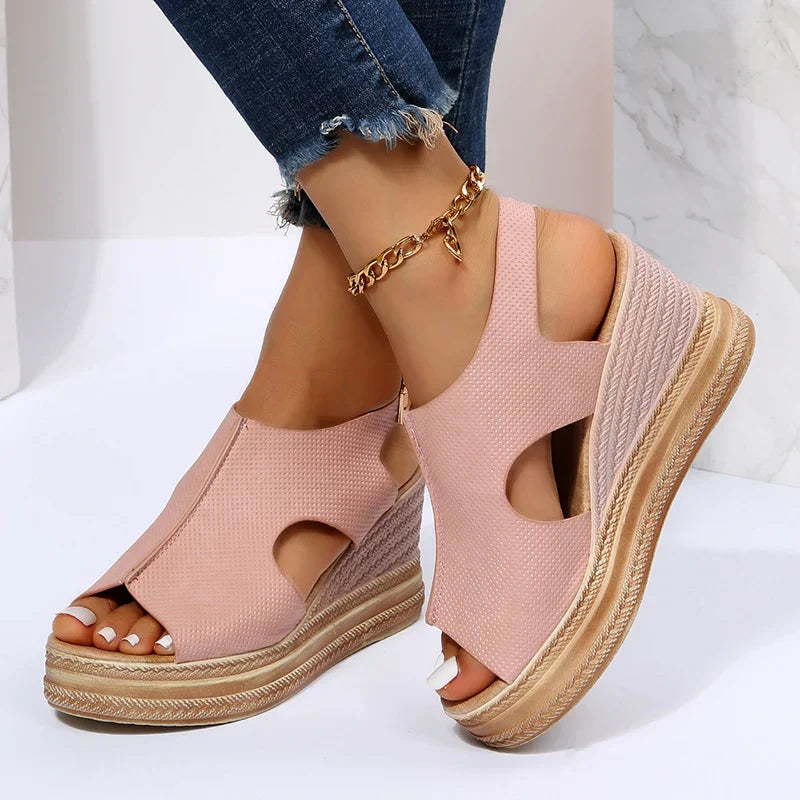 Damen-Plateausandalen mit Schnalle