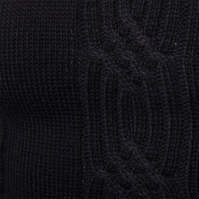 Herren Rollkragenpullover Zopfmuster Basic Strickpullover