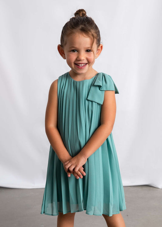 Plissiertes Kleid mit Schleife für Mädchen