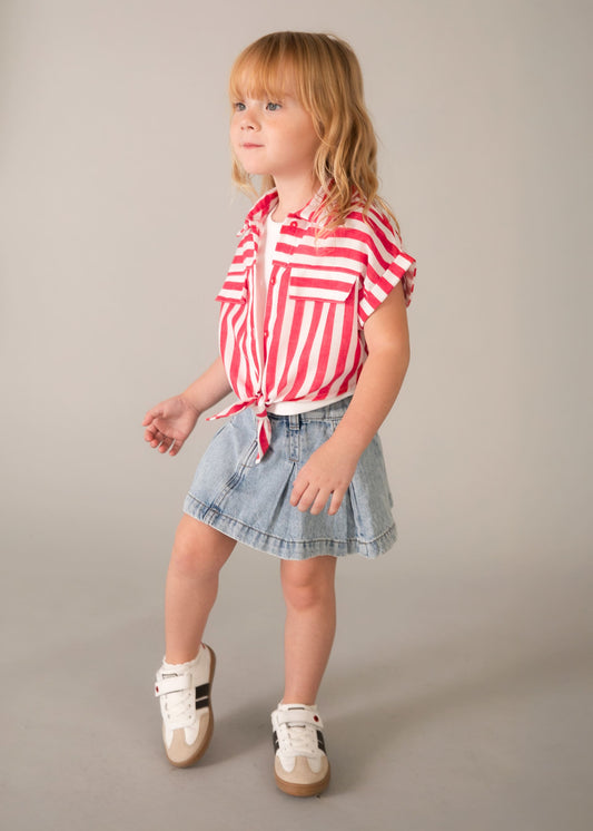 Mädchenbluse mit Druck und Oberteil