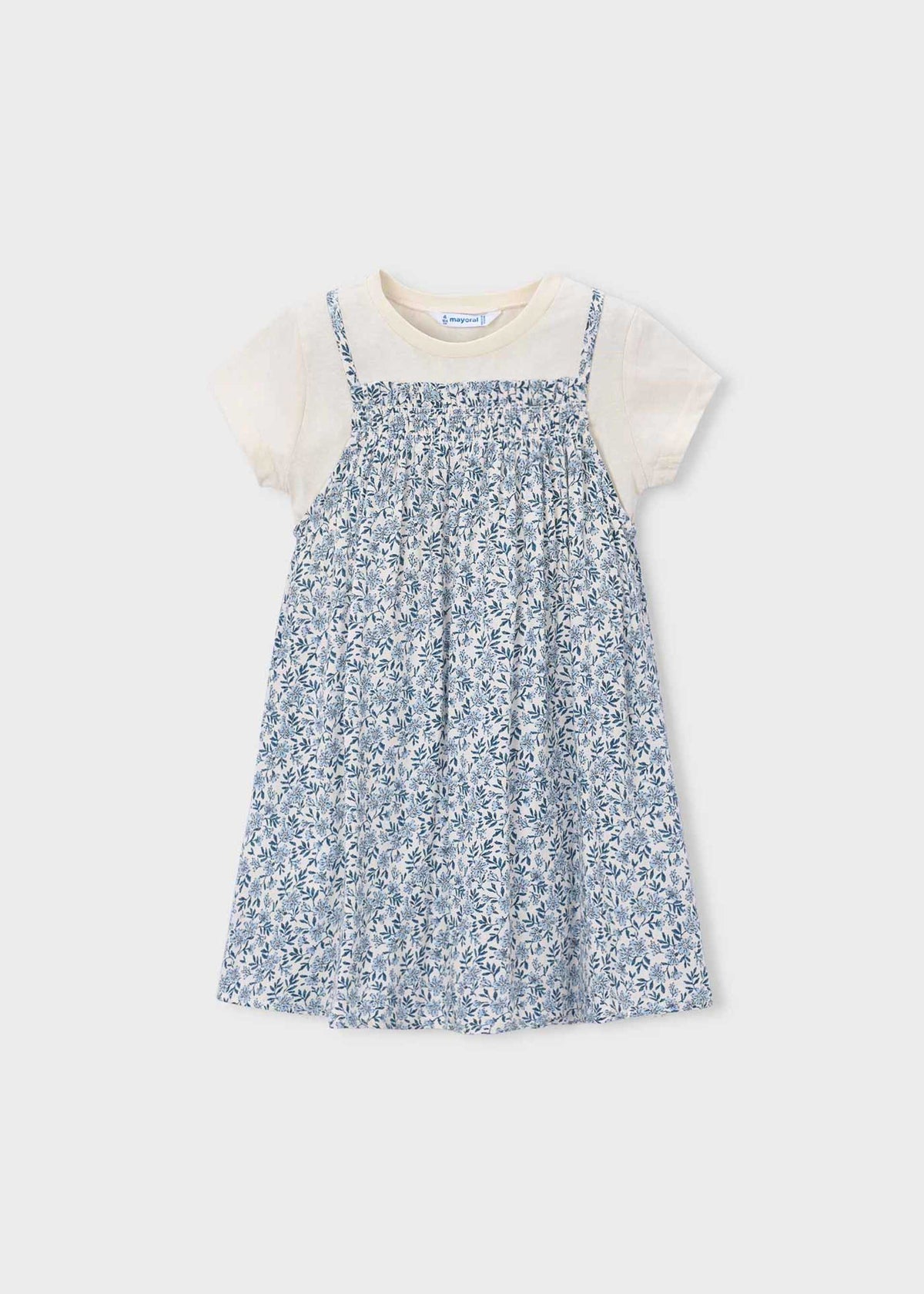 Mädchenkleid mit Druckkombination