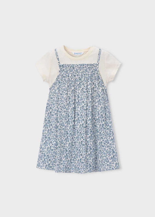 Mädchenkleid mit Druckkombination