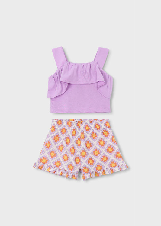 Kurzes Set für Mädchen mit Rüschen