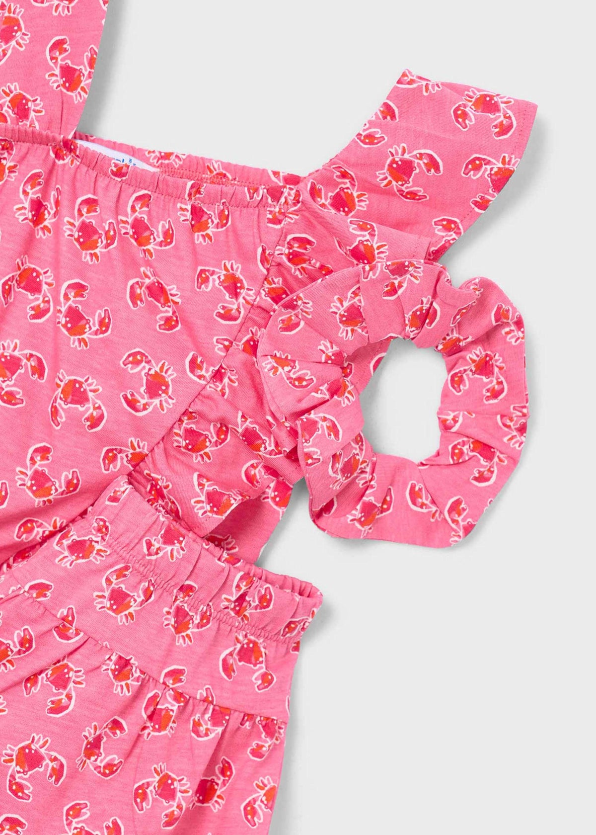 Print short set girl with scrunchie