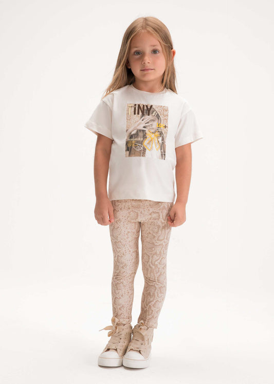 Set aus bedruckten Leggings und T-Shirt für Mädchen