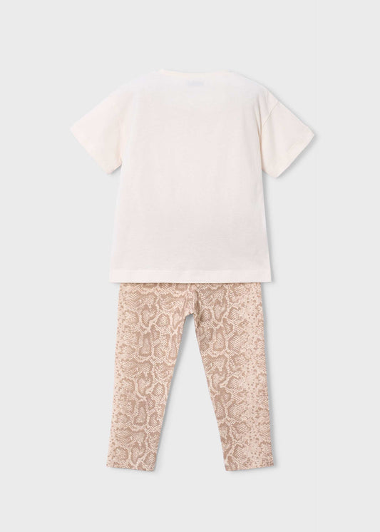 Set aus bedruckten Leggings und T-Shirt für Mädchen