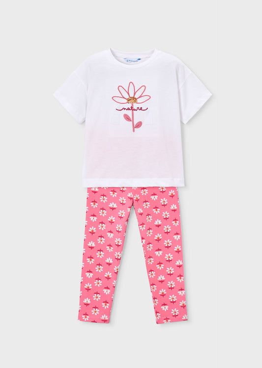 Set aus bedruckten Leggings und T-Shirt für Mädchen