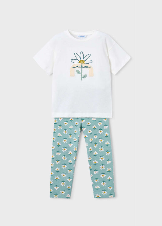 Printed leggings and T-shirt set for girls