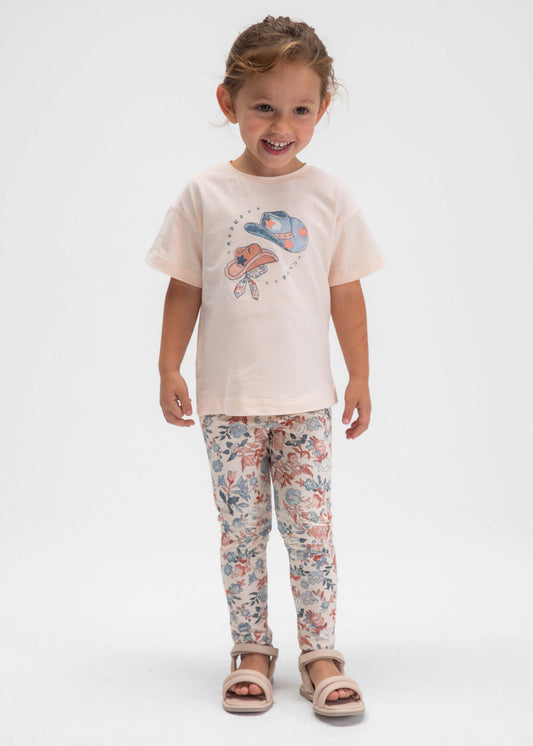 Set aus bedruckten Leggings und T-Shirt für Mädchen