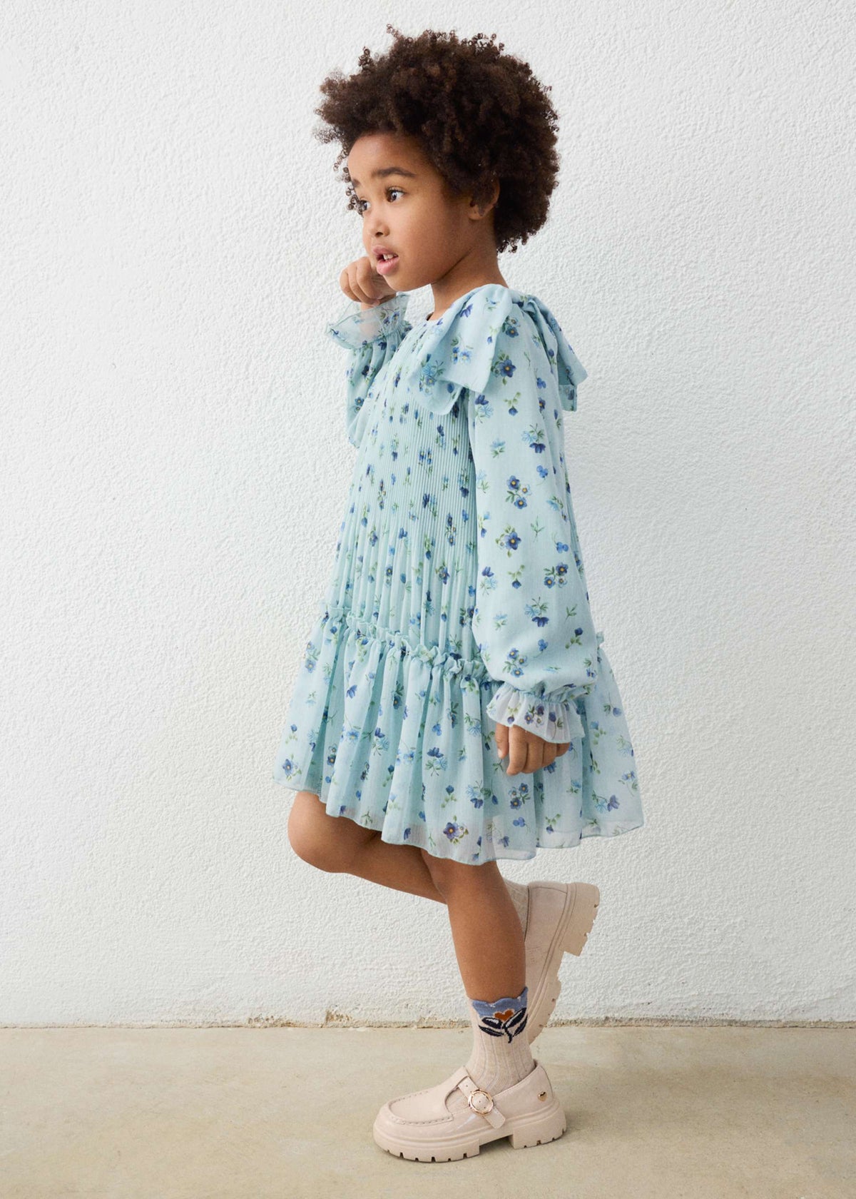 Bedrucktes Plisseekleid für Mädchen