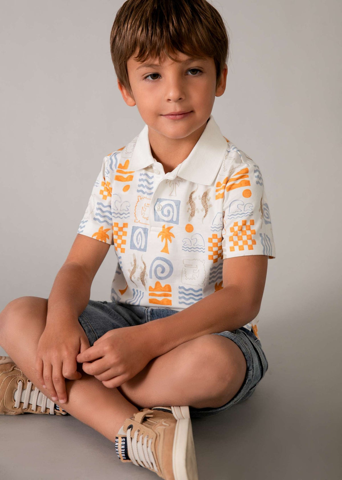 Printed polo shirt for Boy