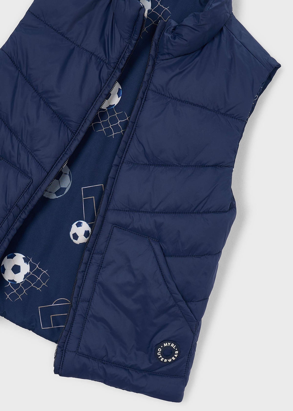 Reversible padded waistcoat for children