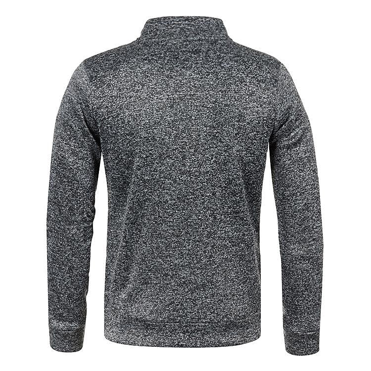 Herren Stehkragen Half Zip Langarm Dünner Fleece Pullover