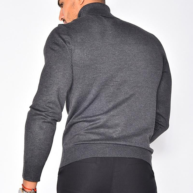 Herren Rollkragenpullover einfarbig Basic Strickpullover