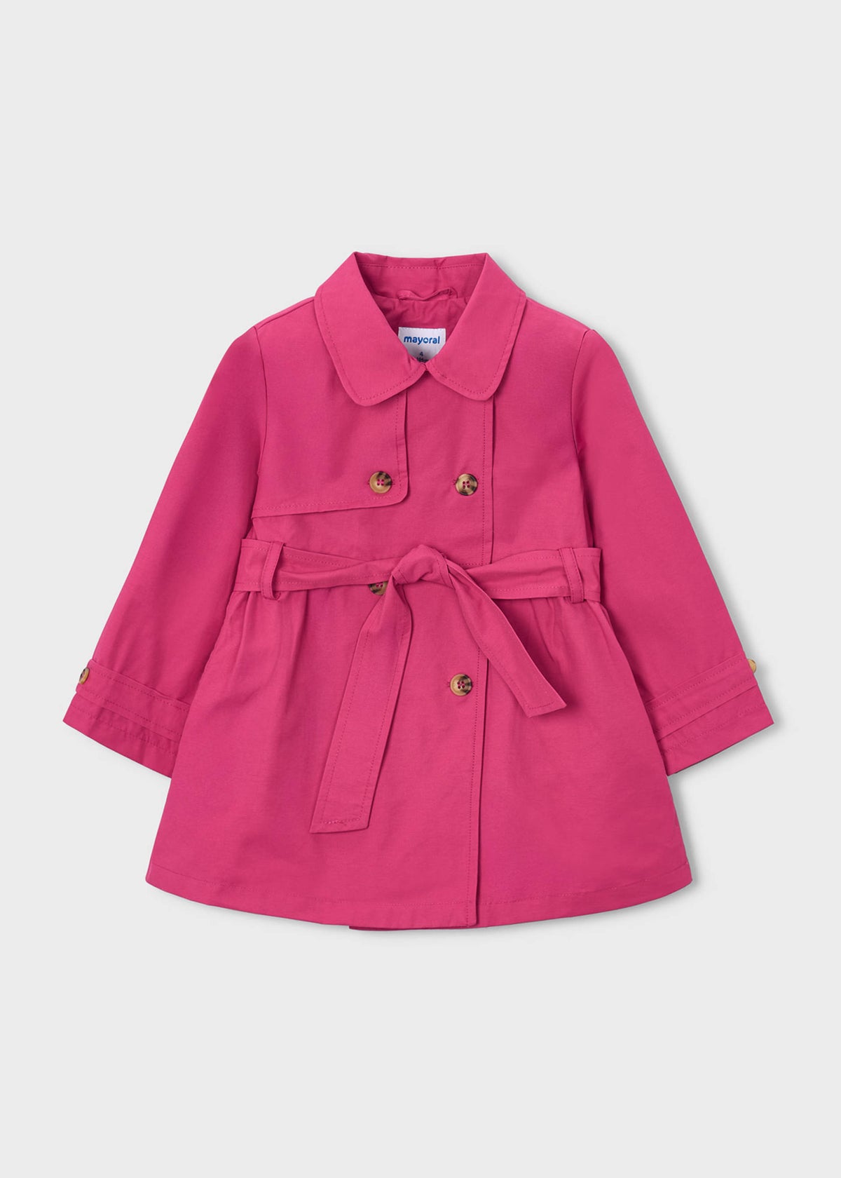 Trench coat with belt for girls