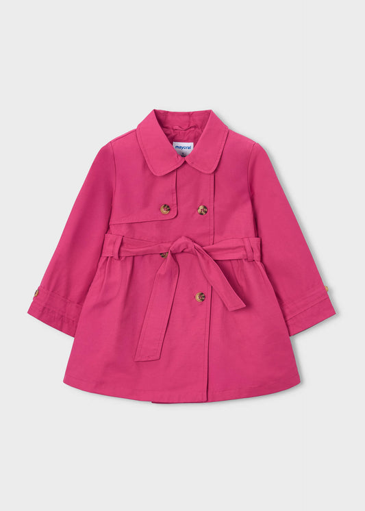 Trench coat with belt for girls