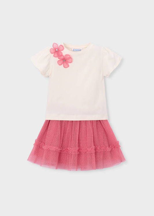 Tulle skirt and T-shirt set for girls