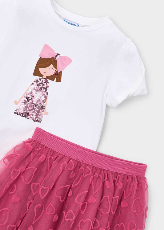 Tüllrock- und T-Shirt-Set für Mädchen