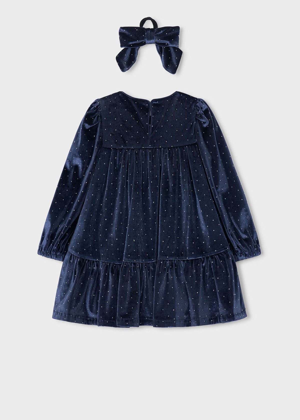 Velvet dress with a hairband for girls